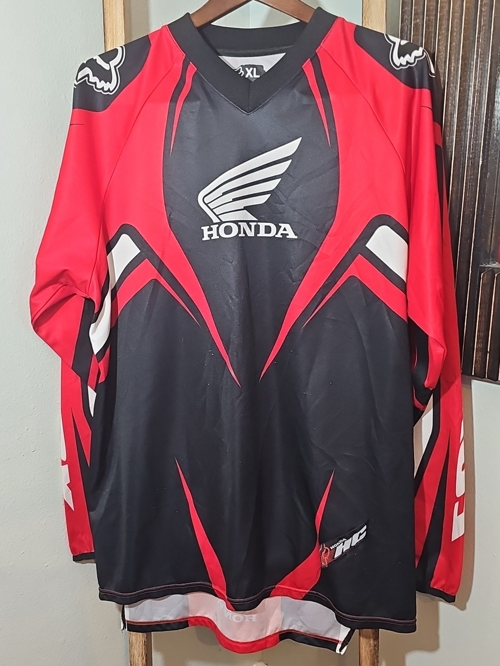 Vintage Fox Honda Red Riders Rqcing Motorcross Jersey Long Sleeve Shirt